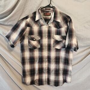 Canyon Guide Outfitters Men’s LT Plaid Pearl Snap Short Sleeve Western Cowboy